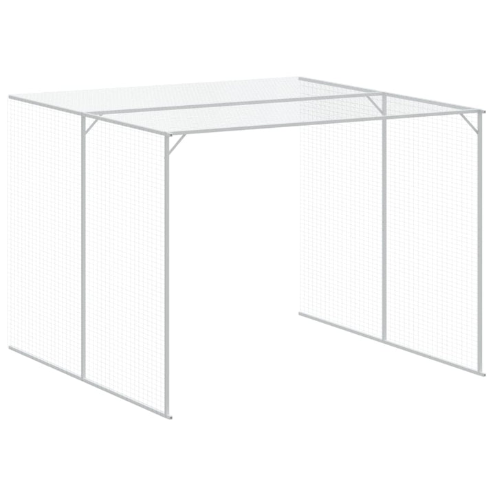 Dog House With Run Galvanised Steel