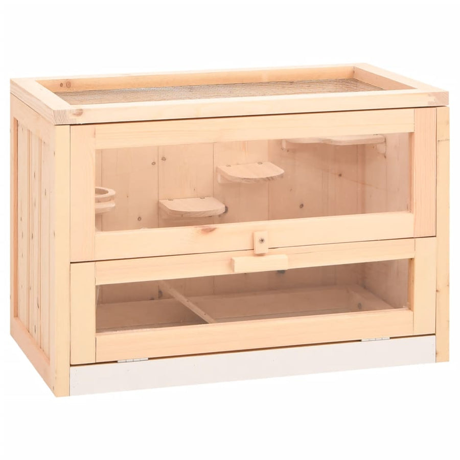 Hamster Cage 60X35.5X42 Cm Solid Wood Fir