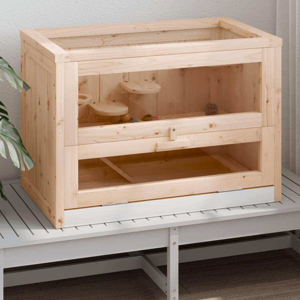 Hamster Cage 60X35.5X42 Cm Solid Wood Fir