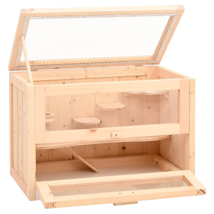 Hamster Cage 60X35.5X42 Cm Solid Wood Fir