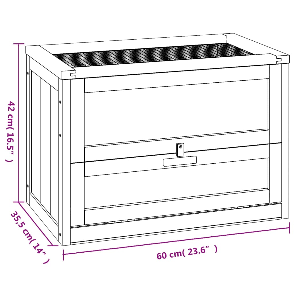 Hamster Cage 60X35.5X42 Cm Solid Wood Fir