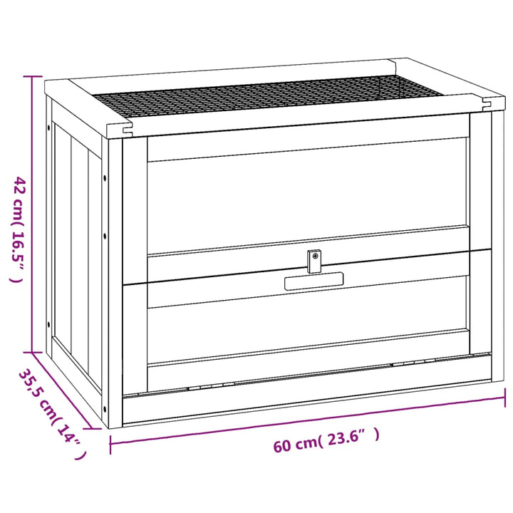 Hamster Cage 60X35.5X42 Cm Solid Wood Fir
