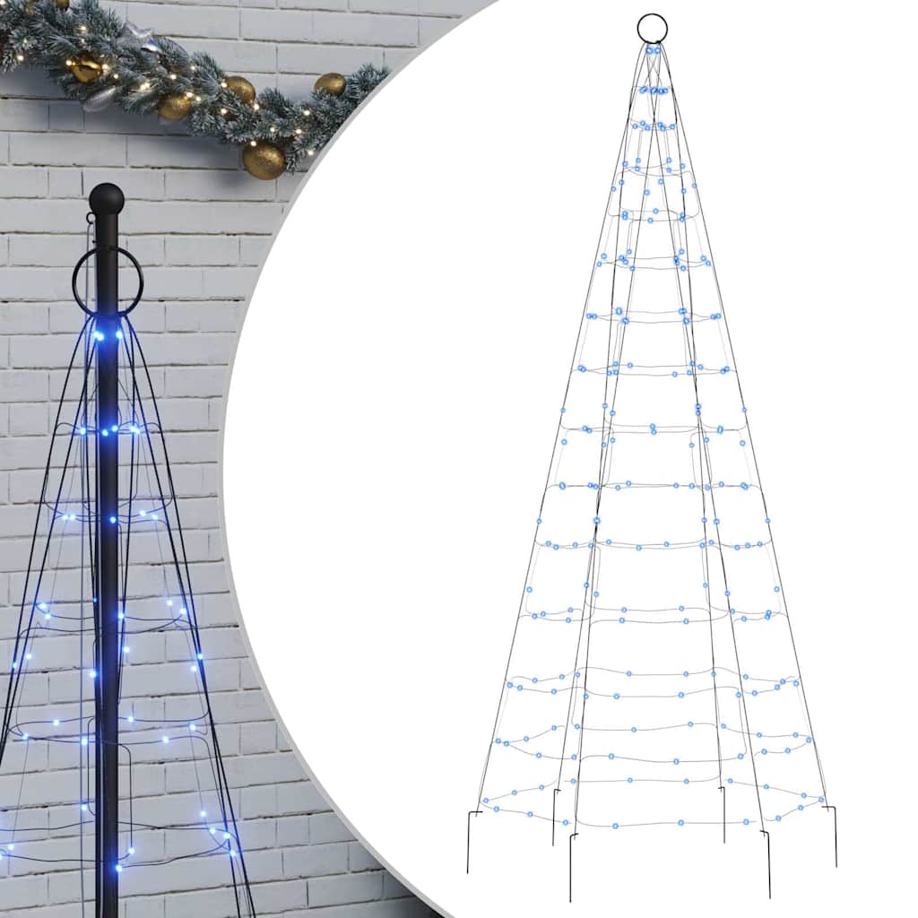 Led Christmas Tree On Flagpole 200 Leds