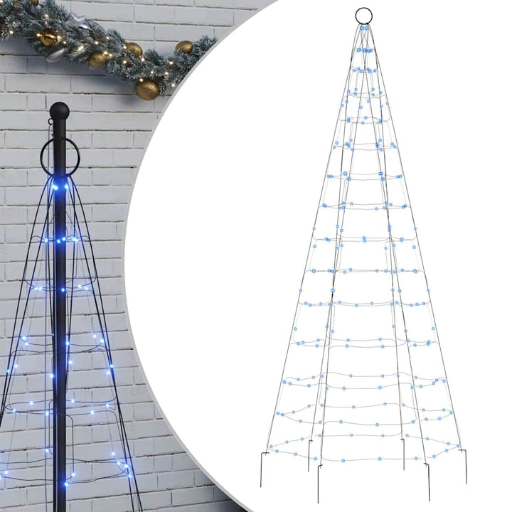 Led Christmas Tree On Flagpole 200 Leds