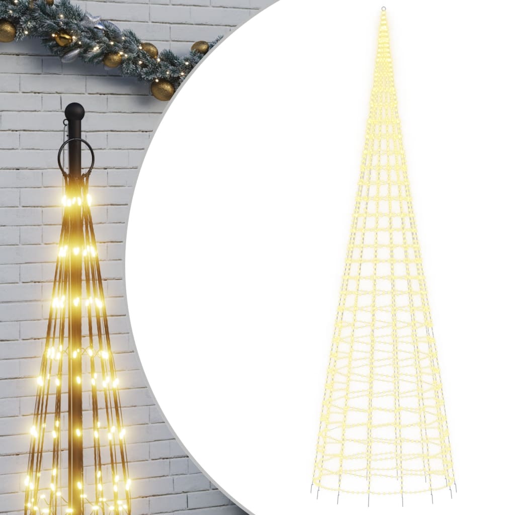 Led Christmas Tree On Flagpole 3000 Leds Warm White