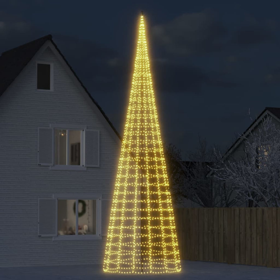 Led Christmas Tree On Flagpole 3000 Leds Warm White