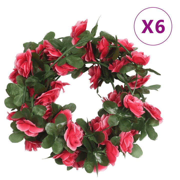 Christmas Flower Garlands 6 Pcs 250 Cm