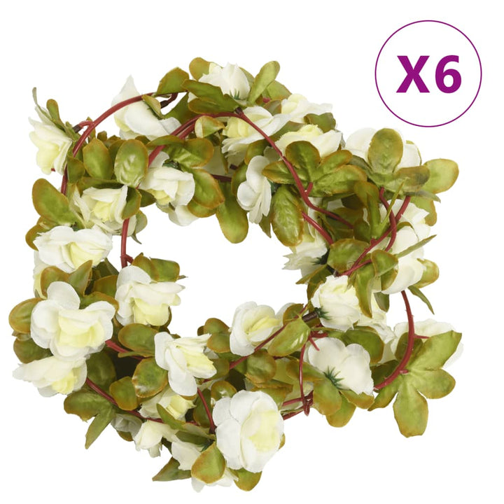 Christmas Flower Garlands 6 Pcs 250 Cm