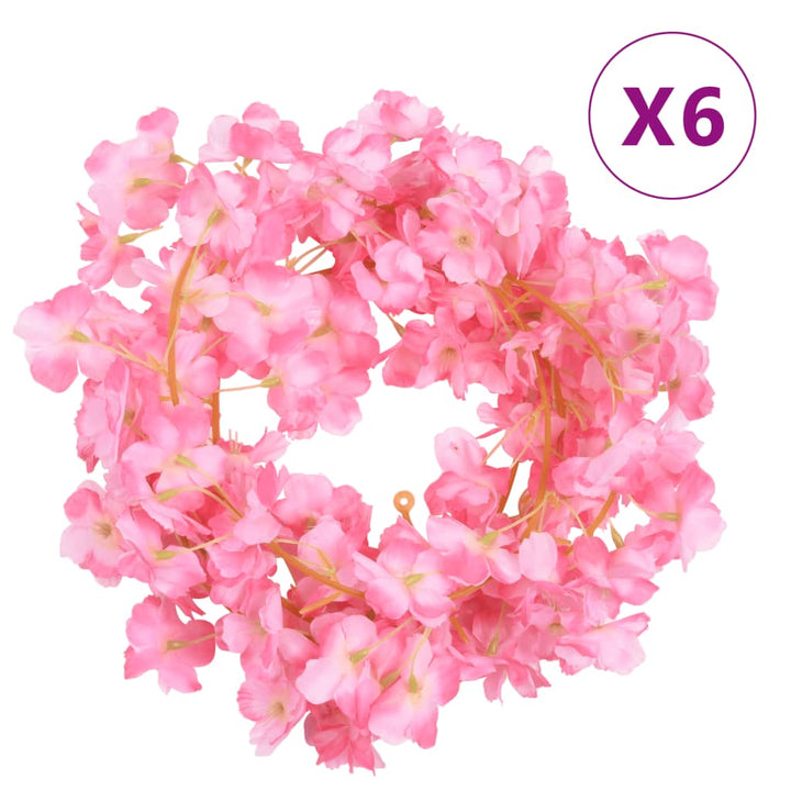 Christmas Flower Garlands 6 Pcs 180 Cm
