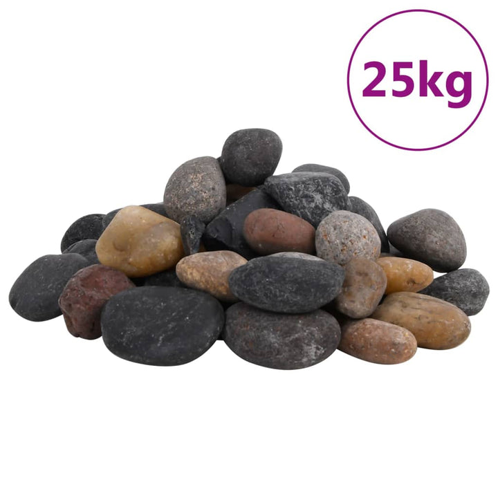 Polished Pebbles 10 Kg Mixed Colour 2-5 Cm