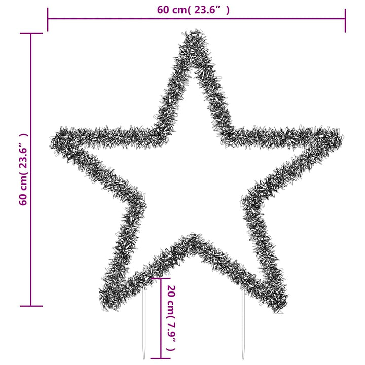 Christmas Light Decoration With Spikes Star 80 Leds 60 Cm