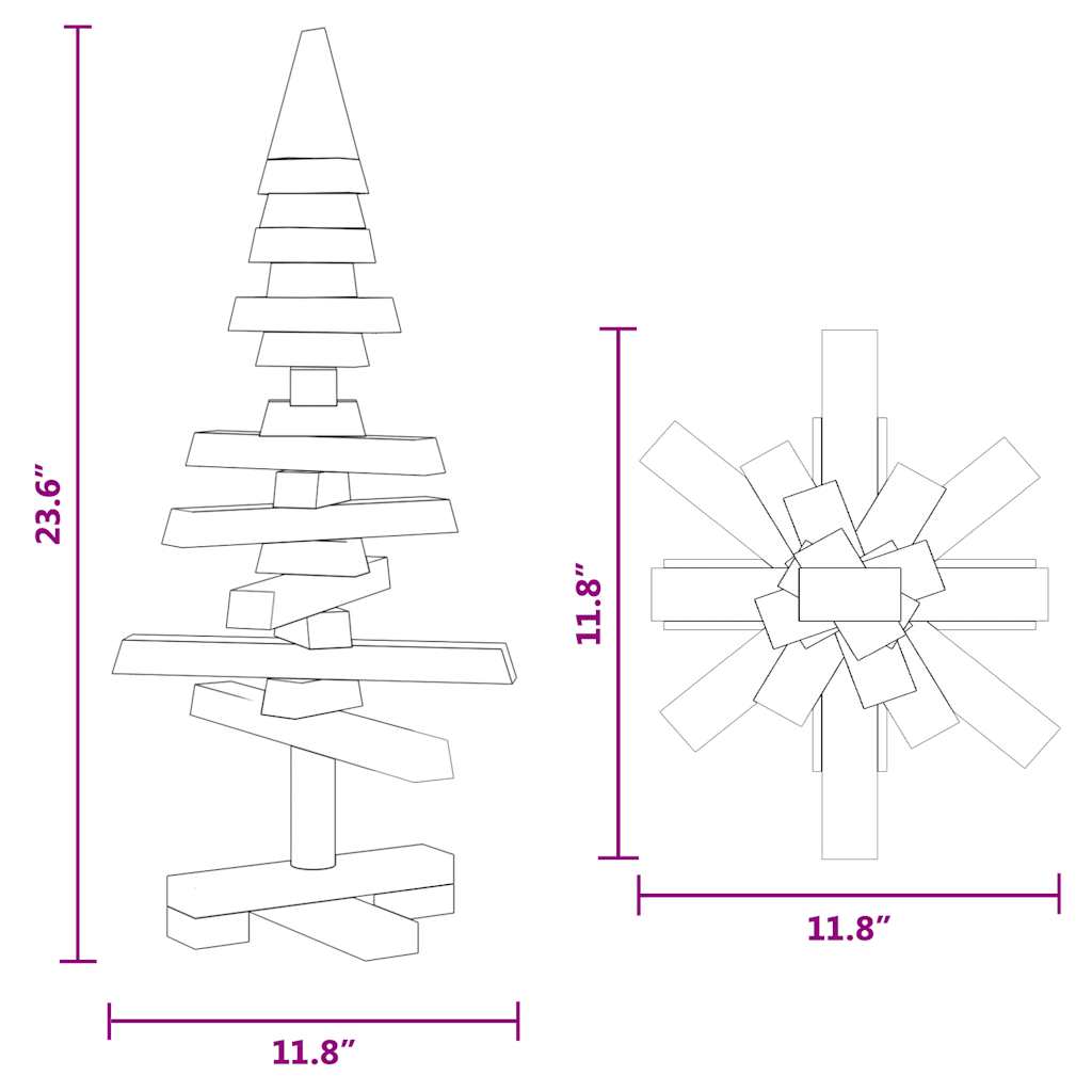 Wooden Christmas Tree For Decoration Solid Wood Pine