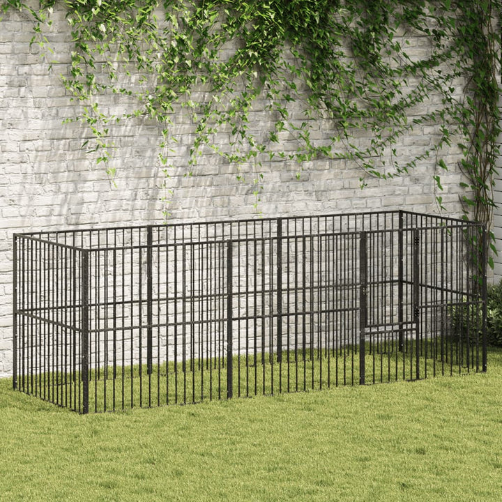 Dog Playpen 4 Panel Black Galvanised Steel