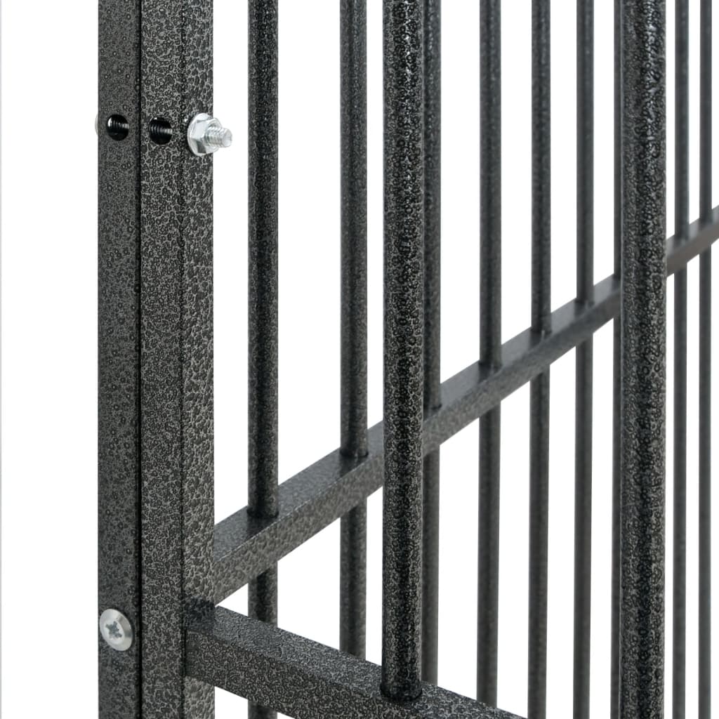 Dog Cage With Wheels Black Galvanised Steel