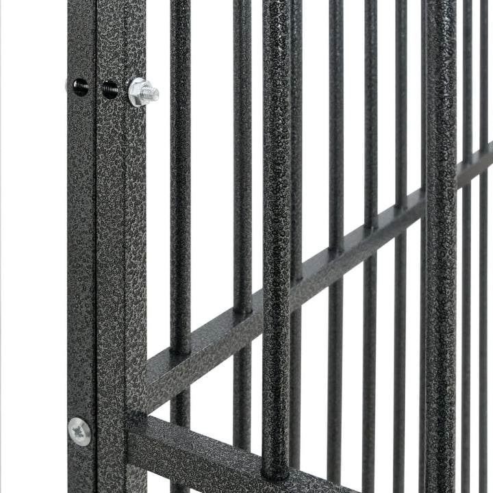 Dog Cage With Wheels Black Galvanised Steel