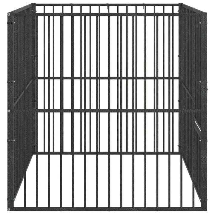 Dog Playpen 4 Panel Black Galvanised Steel