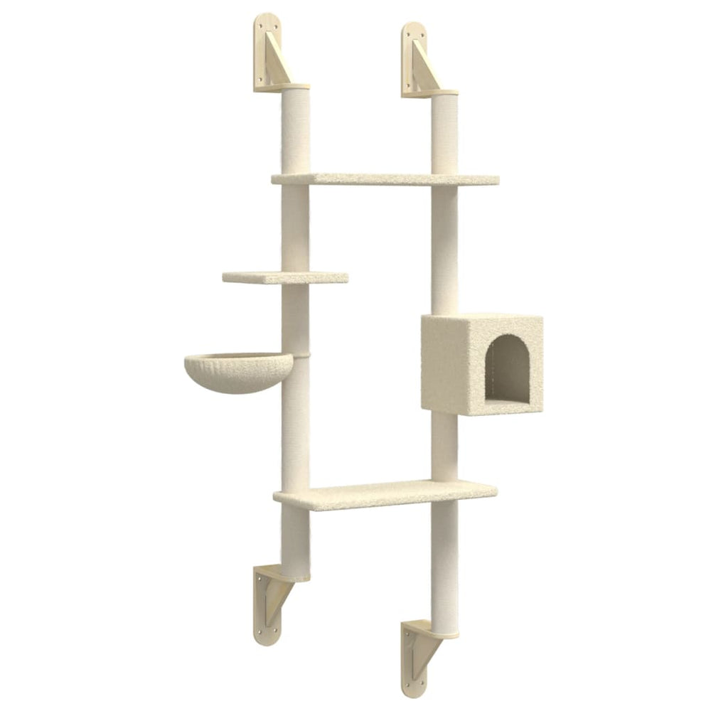 Wall-Mounted Cat Tree With Scratching Post 180 Cm