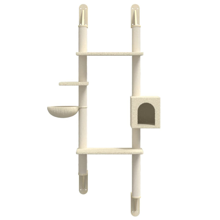 Wall-Mounted Cat Tree With Scratching Post 180 Cm