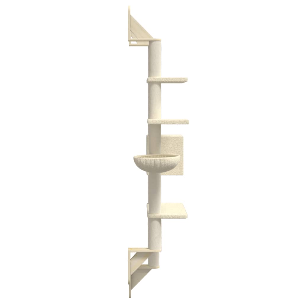 Wall-Mounted Cat Tree With Scratching Post 180 Cm