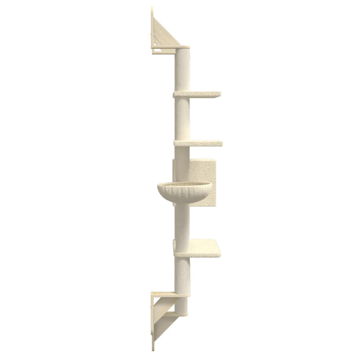 Wall-Mounted Cat Tree With Scratching Post 180 Cm