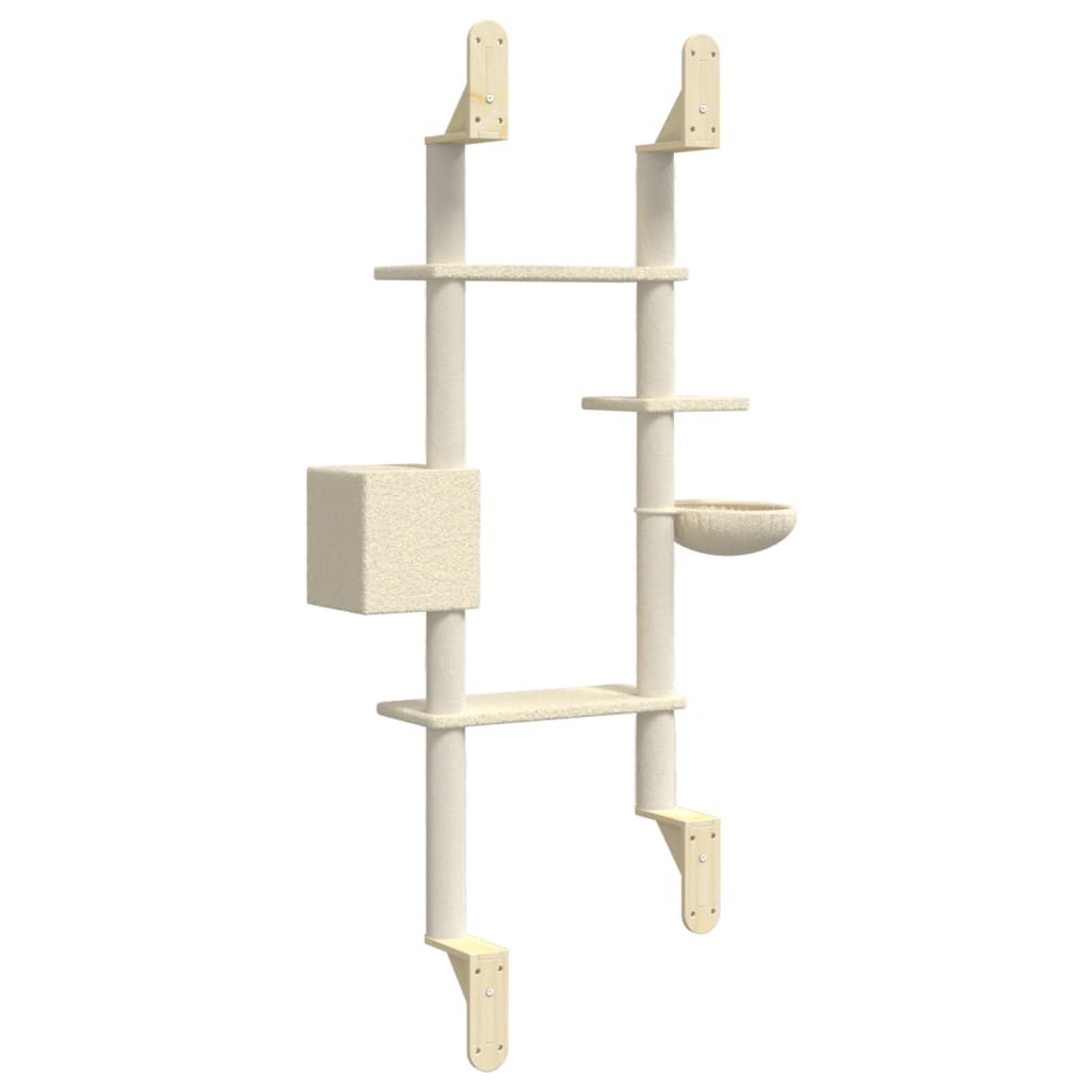 Wall-Mounted Cat Tree With Scratching Post 180 Cm