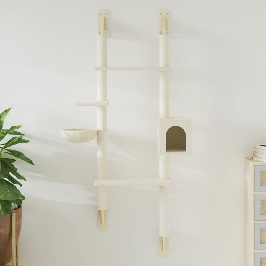 Wall-Mounted Cat Tree With Scratching Post 180 Cm