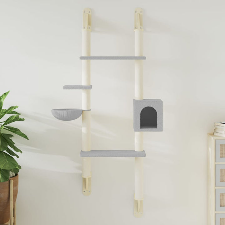 Wall-Mounted Cat Tree With Scratching Post 180 Cm