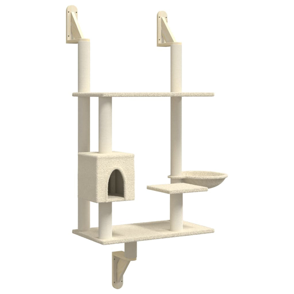 Wall-Mounted Cat Tree With Scratching Post 153 Cm