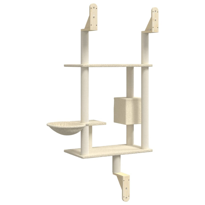 Wall-Mounted Cat Tree With Scratching Post 153 Cm