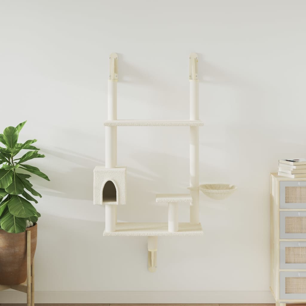 Wall-Mounted Cat Tree With Scratching Post 153 Cm