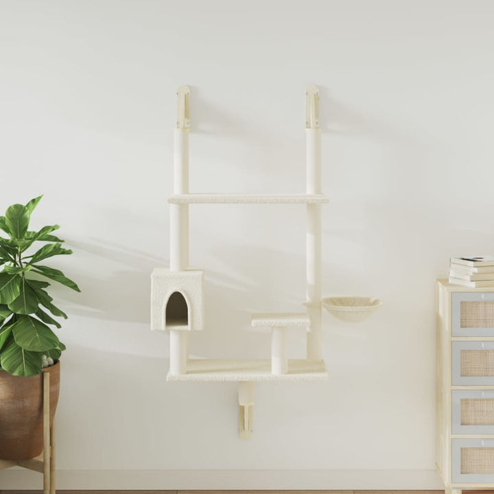 Wall-Mounted Cat Tree With Scratching Post 153 Cm