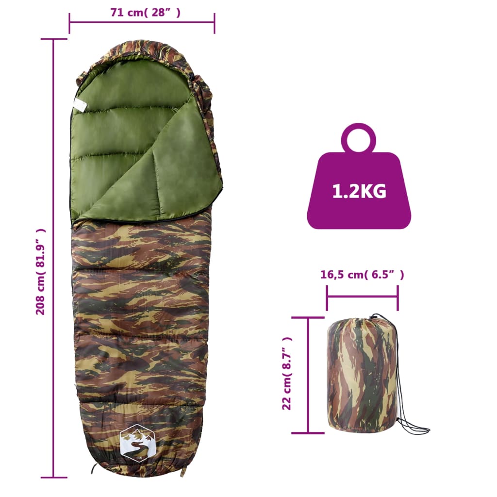 Mummy Sleeping Bag For Adults Camping 3 Seasons