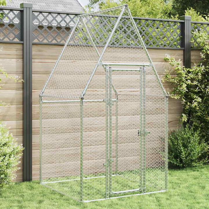 Chicken Cage Silver Galvanised Steel