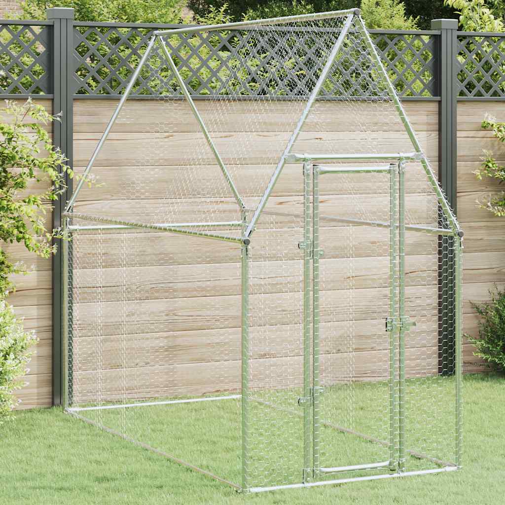 Chicken Cage Silver Galvanised Steel