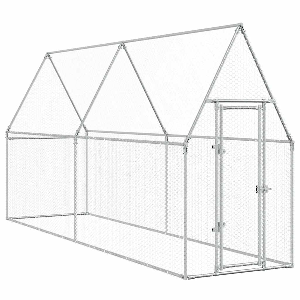 Chicken Cage Silver Galvanised Steel