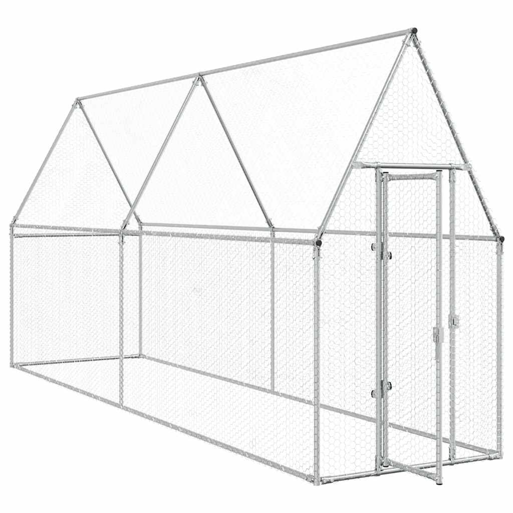 Chicken Cage Silver Galvanised Steel