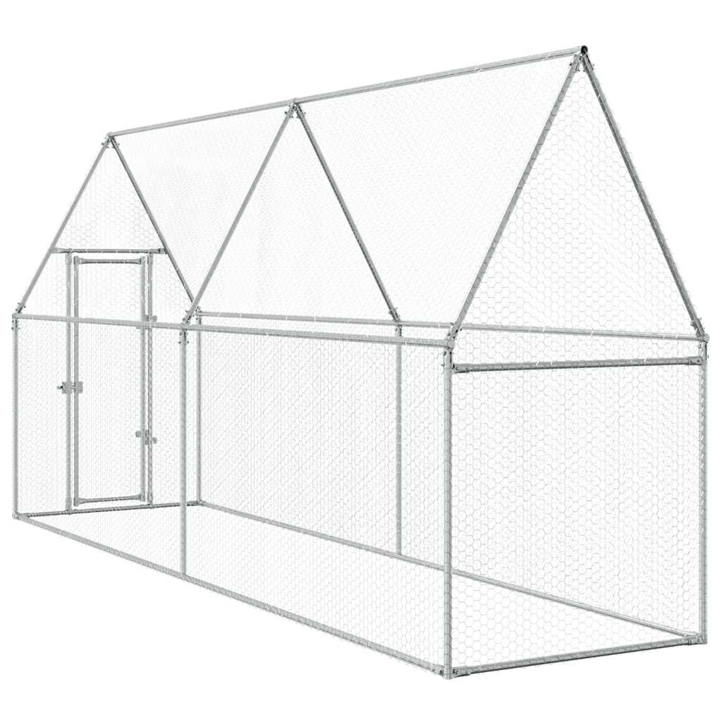 Chicken Cage Silver Galvanised Steel