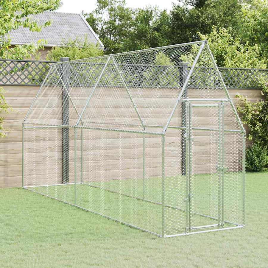 Chicken Cage Silver Galvanised Steel