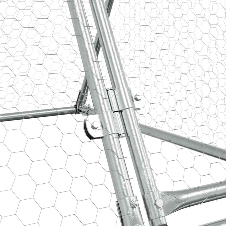 Chicken Cage Silver Galvanised Steel