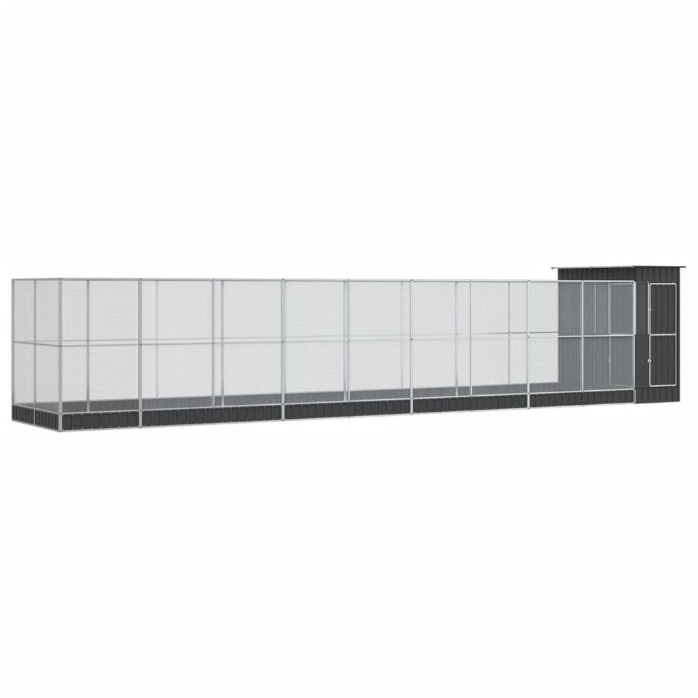 Aviary With Extension Silver Steel