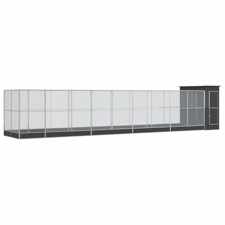 Aviary With Extension Silver Steel