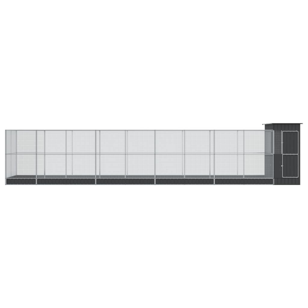 Aviary With Extension Silver Steel