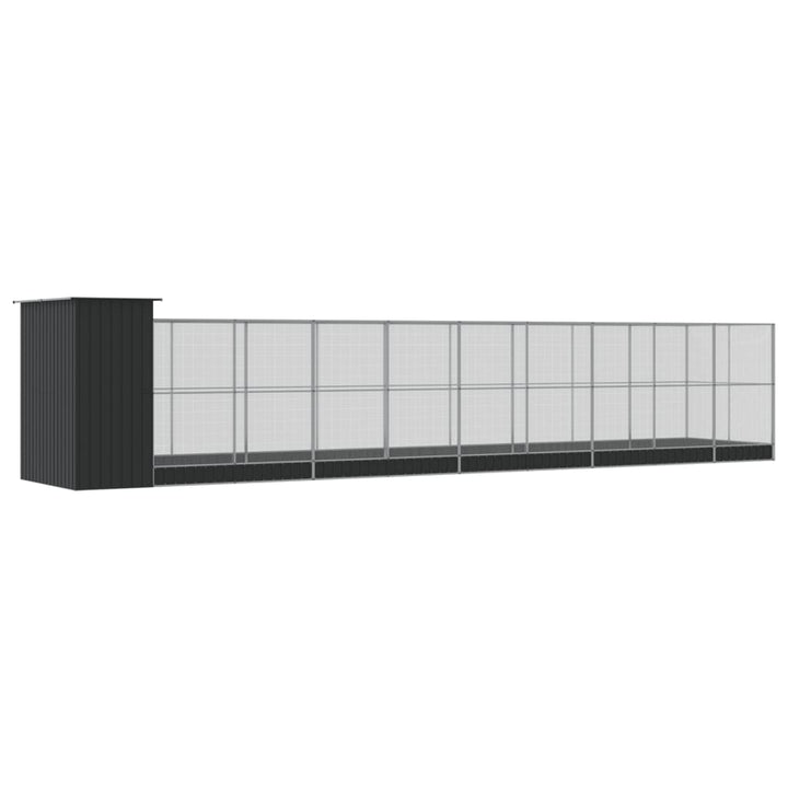 Aviary With Extension Silver Steel