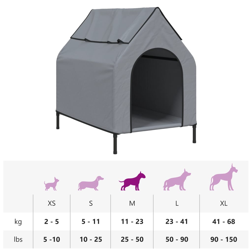 Dog House Light Grey Oxford Fabric And Steel