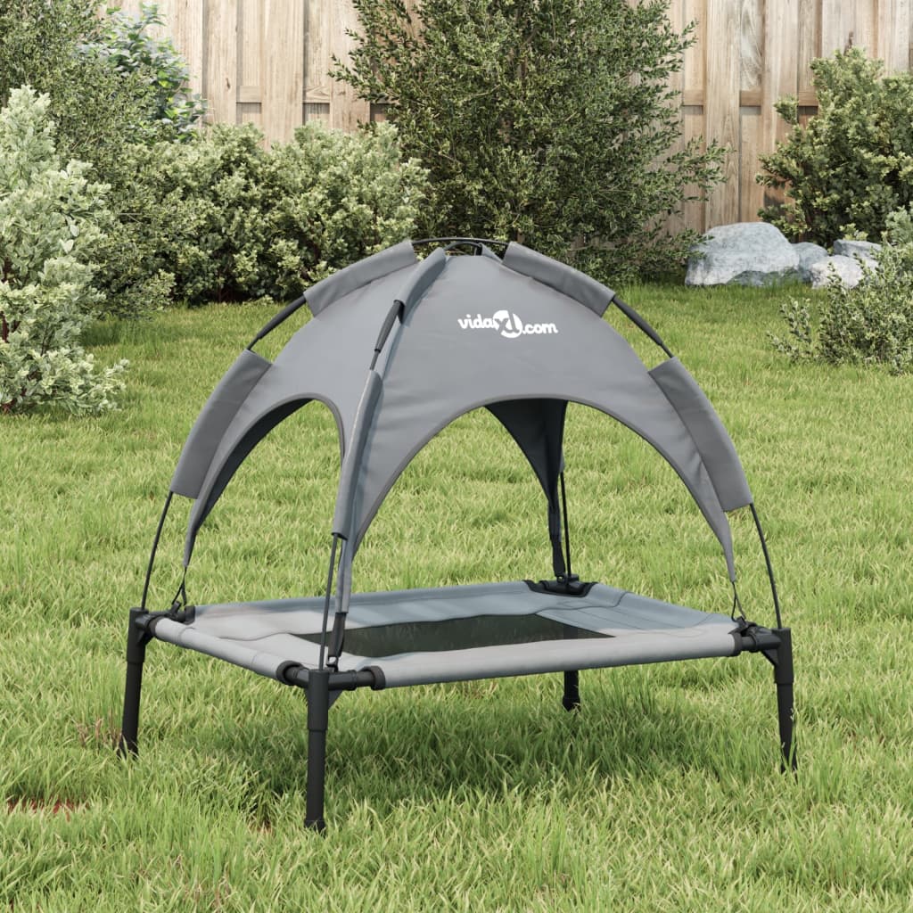 Dog Bed With Canopy Anthracite Oxford Fabric And Steel