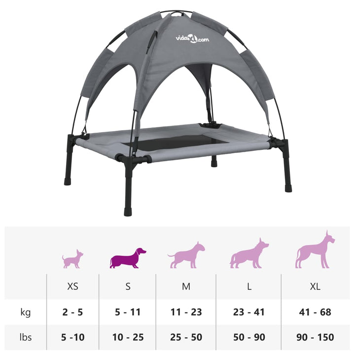Dog Bed With Canopy Anthracite Oxford Fabric And Steel