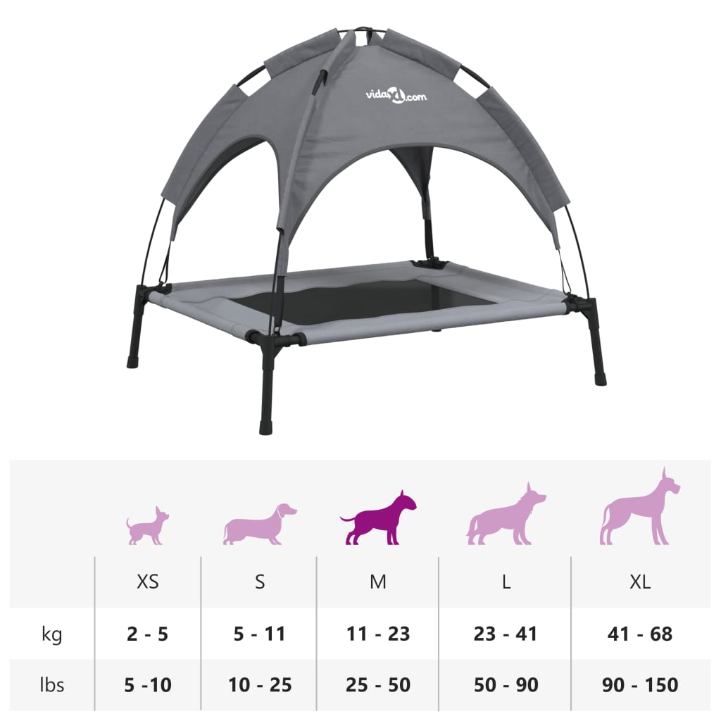 Dog Bed With Canopy Anthracite Oxford Fabric And Steel