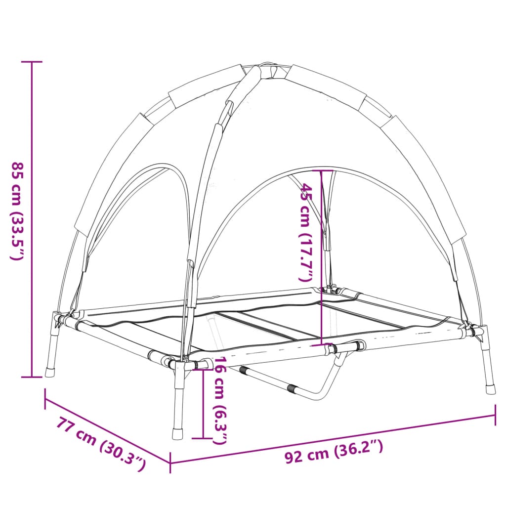 Dog Bed With Canopy Anthracite Oxford Fabric And Steel
