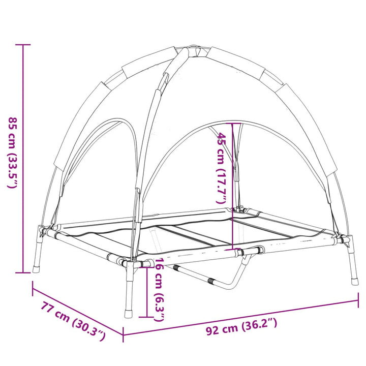 Dog Bed With Canopy Anthracite Oxford Fabric And Steel