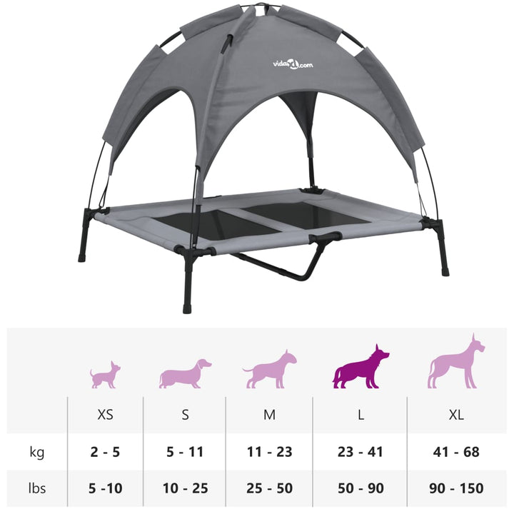Dog Bed With Canopy Anthracite Oxford Fabric And Steel